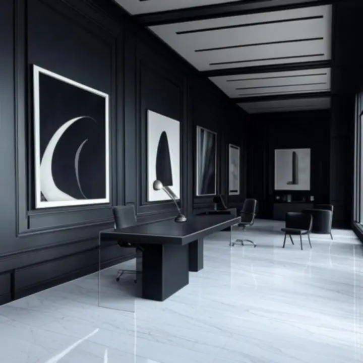 Modern stúdió belső tér hangulata